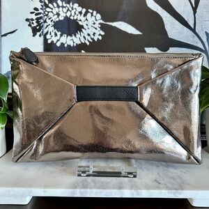 Forever 21 Bronze Metallic Clutch Bag